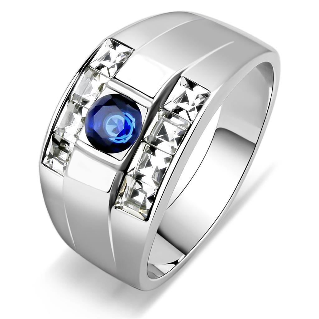 Anillo Color Plata Para Hombres de Acero Inoxidable Crystal de Montana - Jewelry Store by Erik Rayo