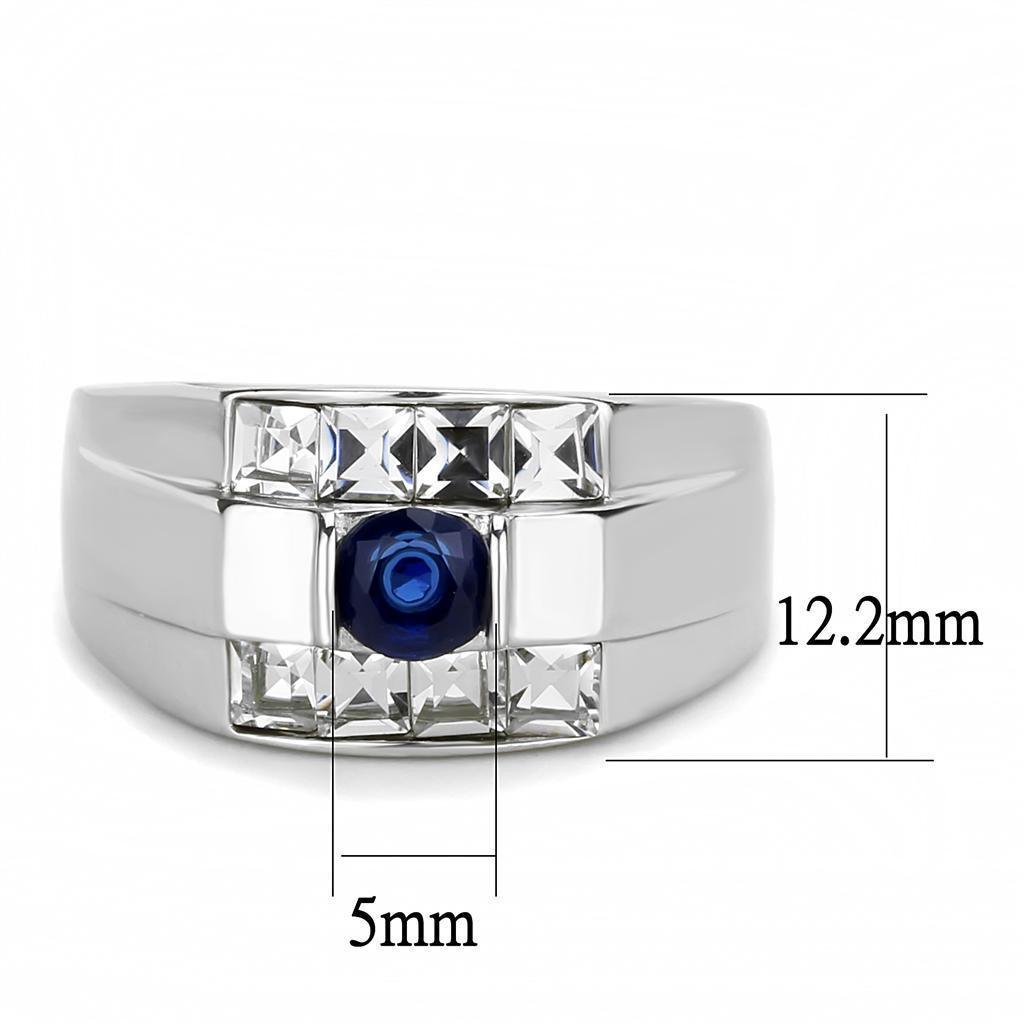 Anillo Color Plata Para Hombres de Acero Inoxidable Crystal de Montana - Jewelry Store by Erik Rayo