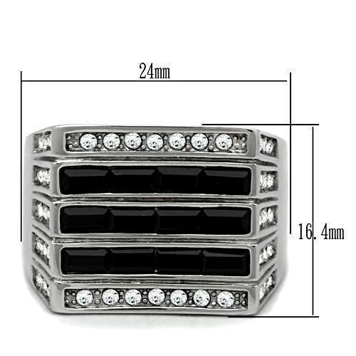 Anillo Color Plata Para Hombres de Acero Inoxidable Cuadrado en Curva - Jewelry Store by Erik Rayo