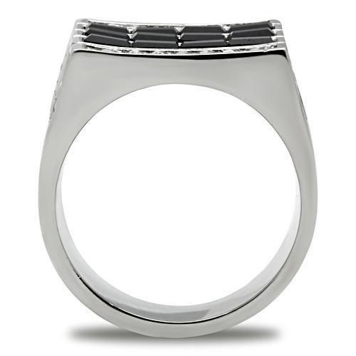 Anillo Color Plata Para Hombres de Acero Inoxidable Cuadrado en Curva - Jewelry Store by Erik Rayo