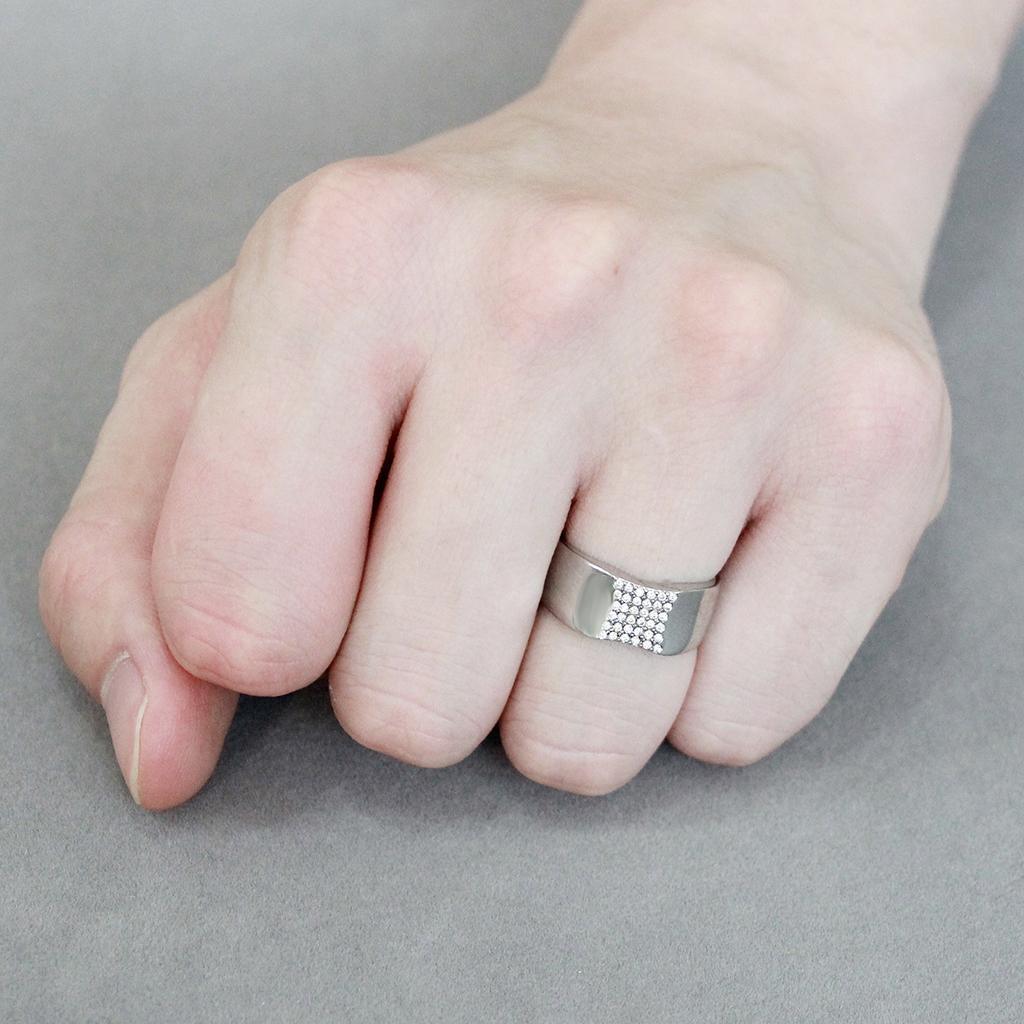 Anillo Color Plata Para Hombres de Acero Inoxidable Cuadrado Moderno - Jewelry Store by Erik Rayo