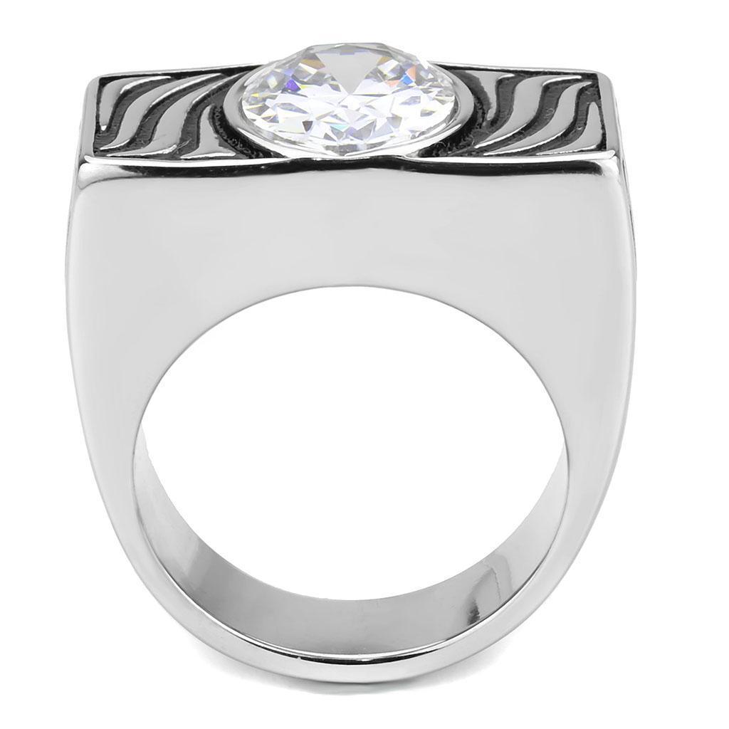 Anillo Color Plata Para Hombres de Acero Inoxidable Curvas en Zebra - Jewelry Store by Erik Rayo