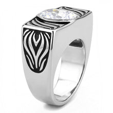 Load image into Gallery viewer, Anillo Color Plata Para Hombres y Ninos de Acero Inoxidable Curvas en Zebra - Jewelry Store by Erik Rayo
