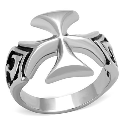 Anillo Color Plata Para Hombres de Acero Inoxidable de Cruz Motociclista - Jewelry Store by Erik Rayo