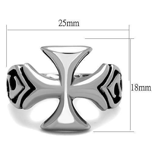 Anillo Color Plata Para Hombres de Acero Inoxidable de Cruz Motociclista - Jewelry Store by Erik Rayo