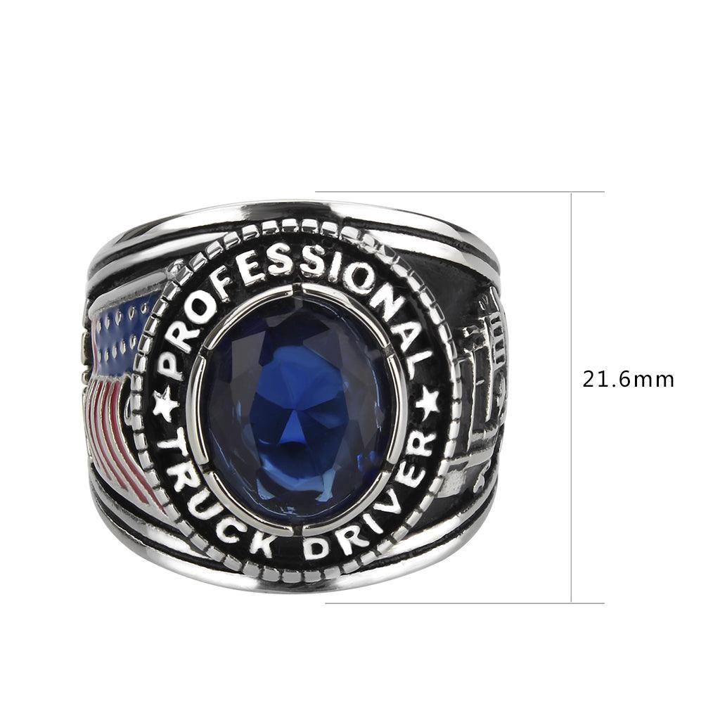 Anillo Color Plata Para Hombres de Acero Inoxidable de Troquero - Jewelry Store by Erik Rayo