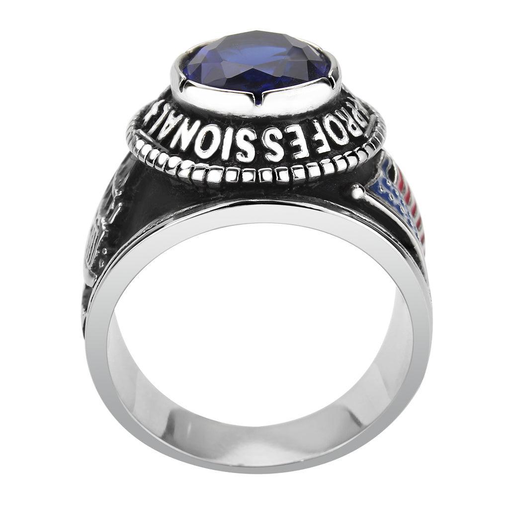 Anillo Color Plata Para Hombres de Acero Inoxidable de Troquero - Jewelry Store by Erik Rayo