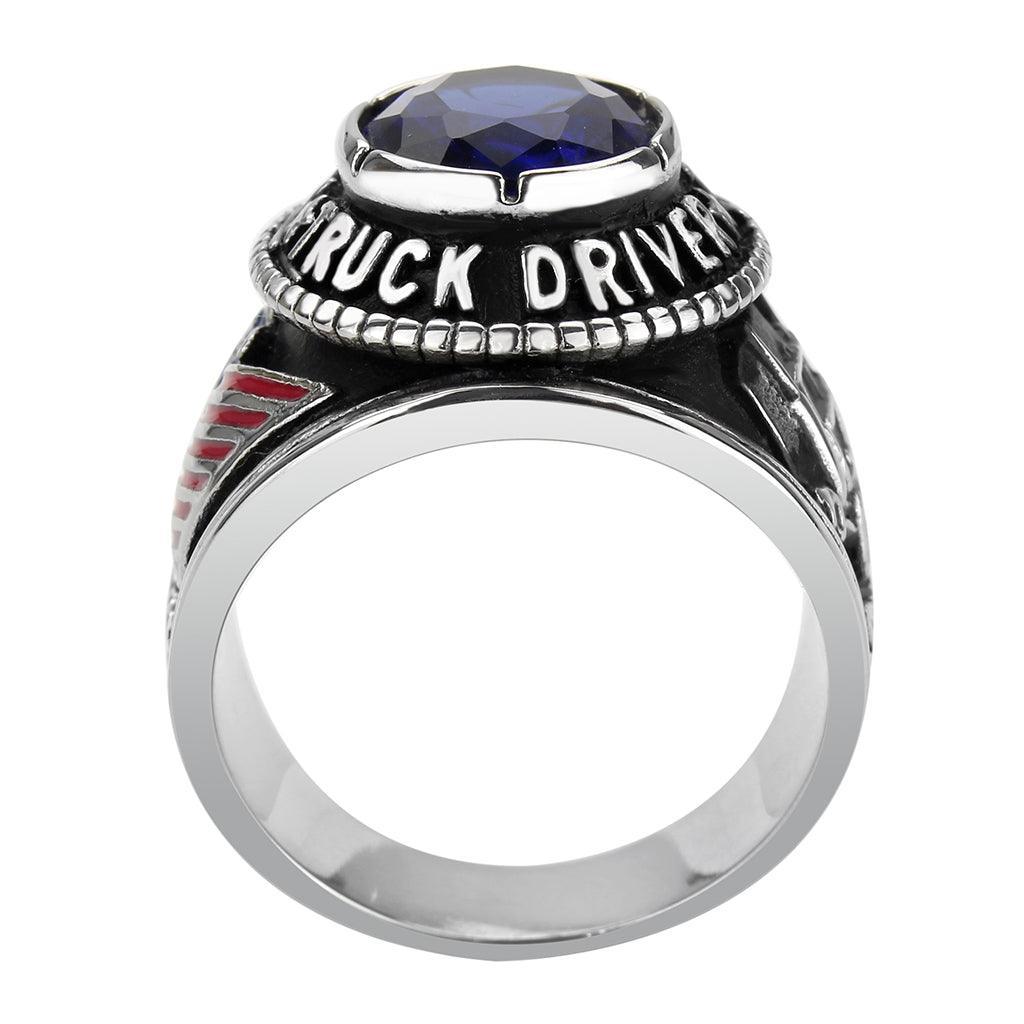 Anillo Color Plata Para Hombres de Acero Inoxidable de Troquero - Jewelry Store by Erik Rayo