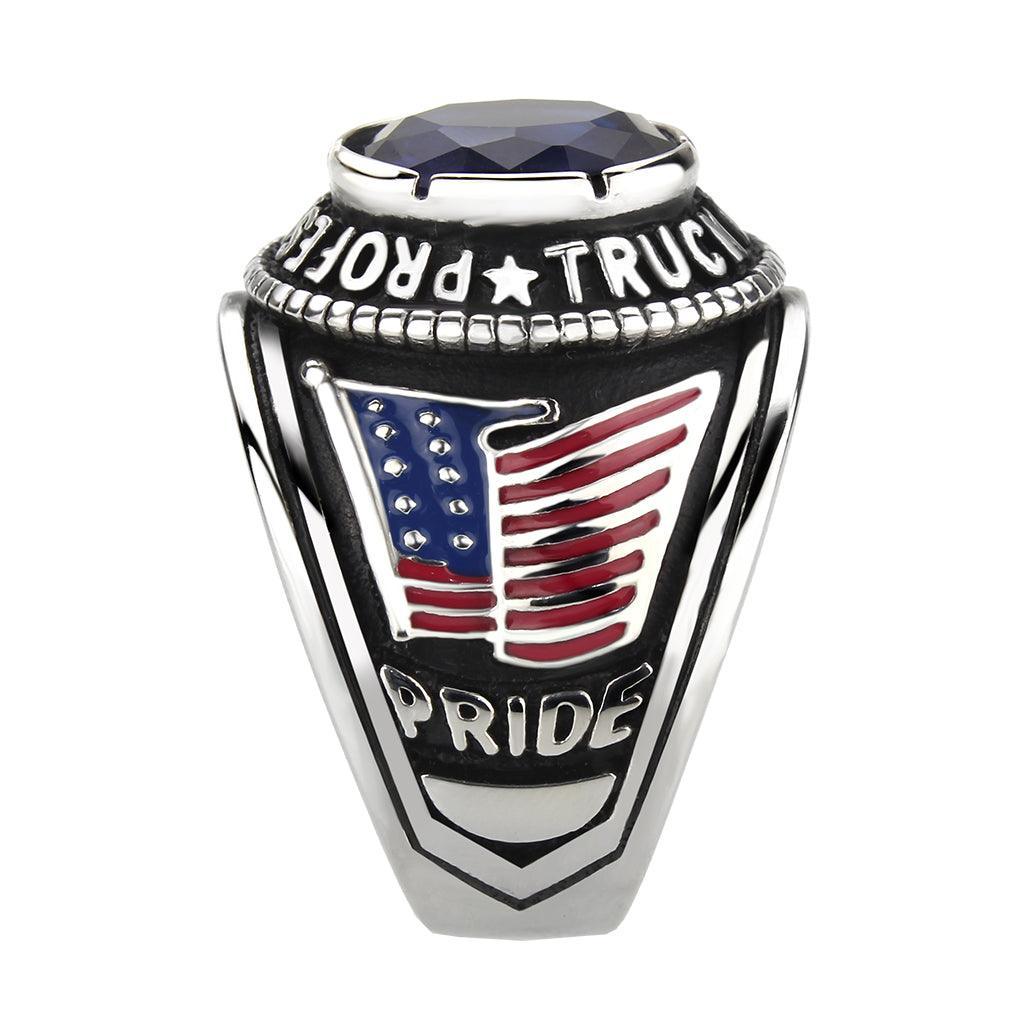 Anillo Color Plata Para Hombres de Acero Inoxidable de Troquero - Jewelry Store by Erik Rayo