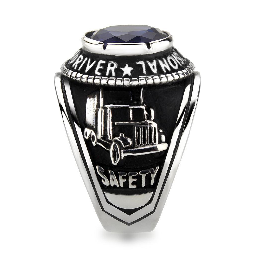 Anillo Color Plata Para Hombres de Acero Inoxidable de Troquero - Jewelry Store by Erik Rayo
