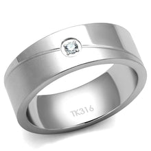 Load image into Gallery viewer, Anillo Color Plata Para Hombres de Acero Inoxidable Diamante con Diagonal - Jewelry Store by Erik Rayo
