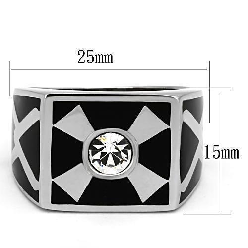 Anillo Color Plata Para Hombres de Acero Inoxidable Diamante El Tesoro - Jewelry Store by Erik Rayo