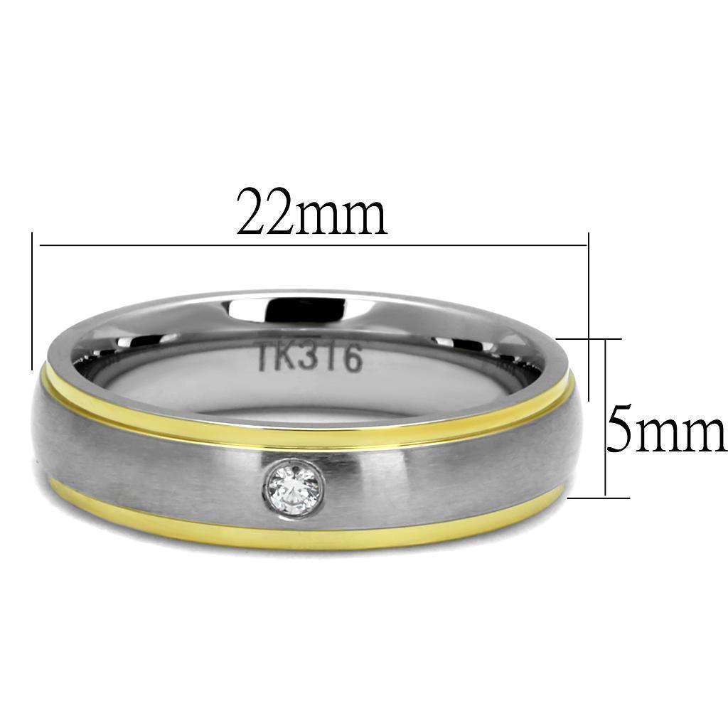 Anillo Color Plata Para Hombres de Acero Inoxidable Diamante en Dos Tonos - Jewelry Store by Erik Rayo