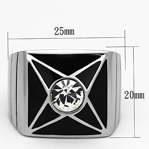 Anillo Color Plata Para Hombres de Acero Inoxidable Diamante en Estrella - Jewelry Store by Erik Rayo