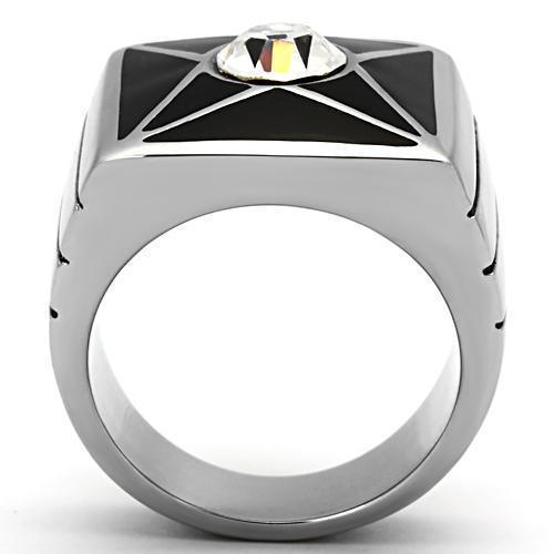 Anillo Color Plata Para Hombres de Acero Inoxidable Diamante en Estrella - Jewelry Store by Erik Rayo