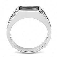 Load image into Gallery viewer, Anillo Color Plata Para Hombres y Ninos de Acero Inoxidable Diamante Rectangular Negro - Jewelry Store by Erik Rayo
