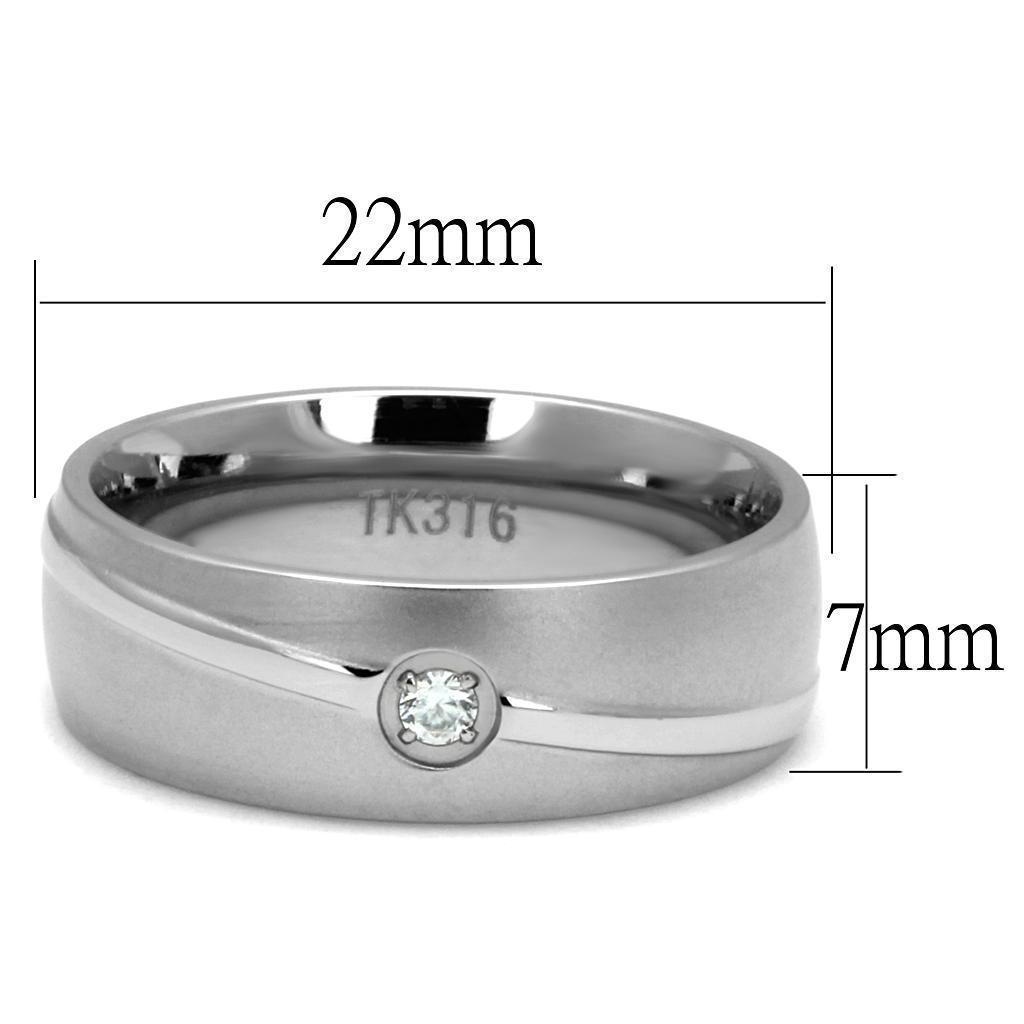 Anillo Color Plata Para Hombres de Acero Inoxidable Diamante Solitario Sencillo - Jewelry Store by Erik Rayo