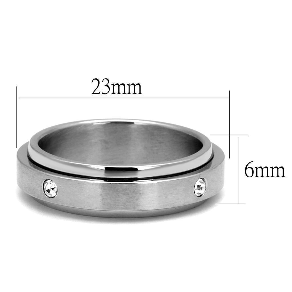 Anillo Color Plata Para Hombres de Acero Inoxidable Diamante Solitario Sencillo - Jewelry Store by Erik Rayo