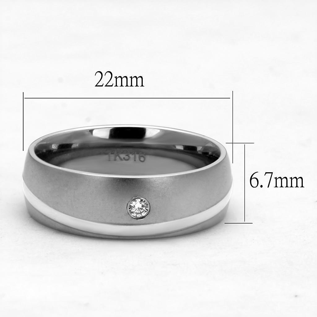 Anillo Color Plata Para Hombres de Acero Inoxidable Diamante Solitario Sencillo - Jewelry Store by Erik Rayo