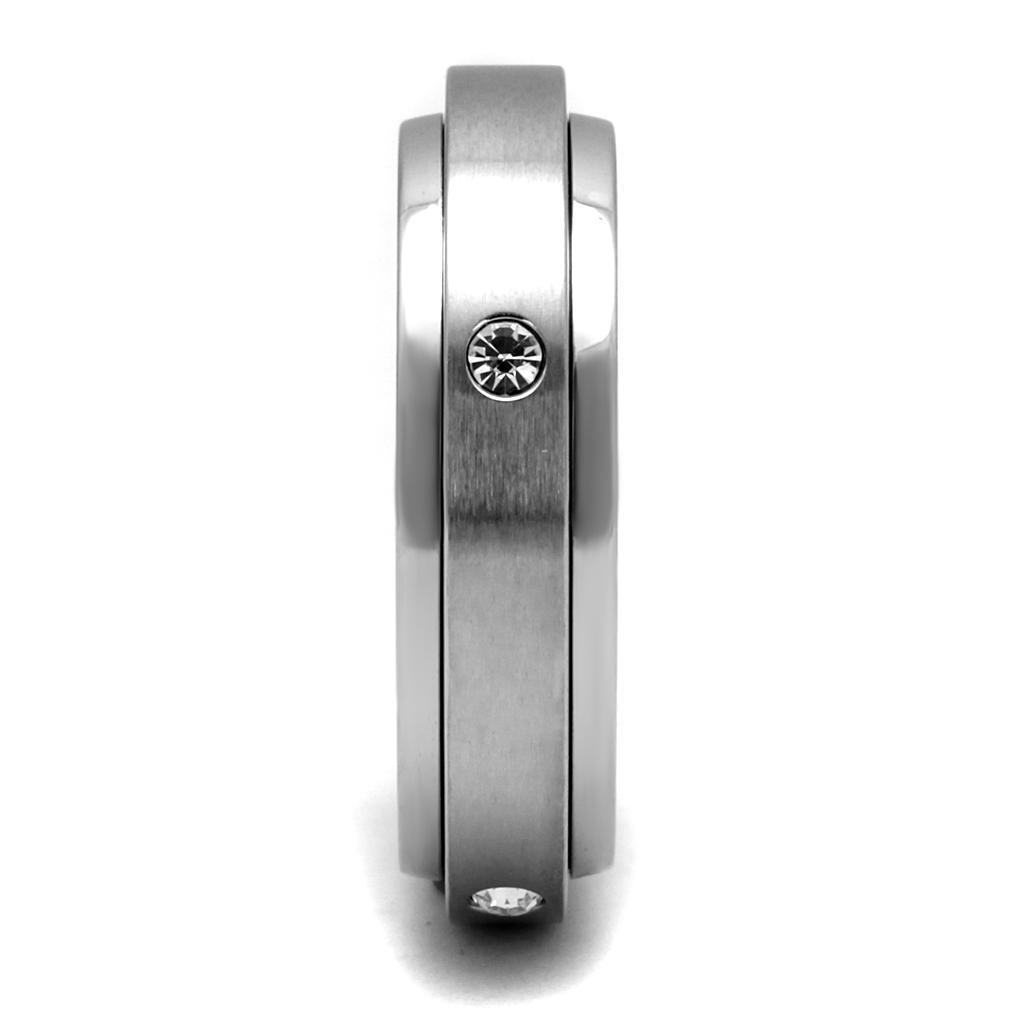 Anillo Color Plata Para Hombres de Acero Inoxidable Diamante Solitario Sencillo - Jewelry Store by Erik Rayo