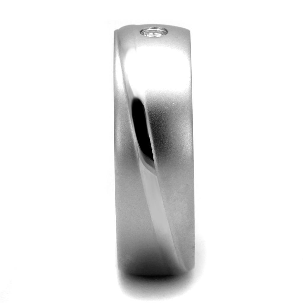 Anillo Color Plata Para Hombres de Acero Inoxidable Diamante Solitario Sencillo - Jewelry Store by Erik Rayo