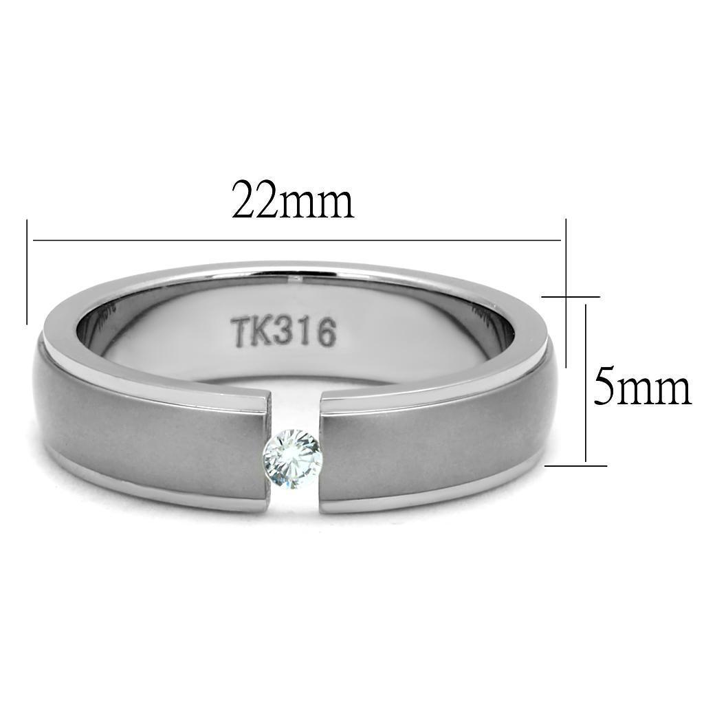 Anillo Color Plata Para Hombres de Acero Inoxidable Diamante Sostenido - Jewelry Store by Erik Rayo