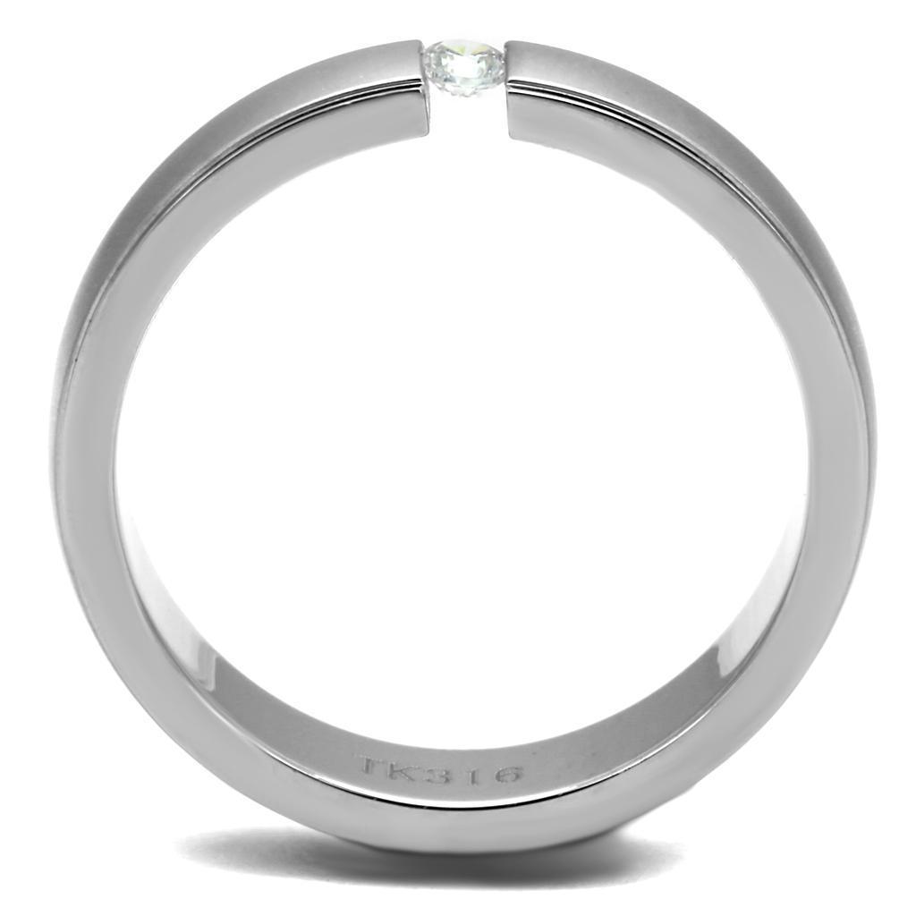 Anillo Color Plata Para Hombres de Acero Inoxidable Diamante Sostenido - Jewelry Store by Erik Rayo
