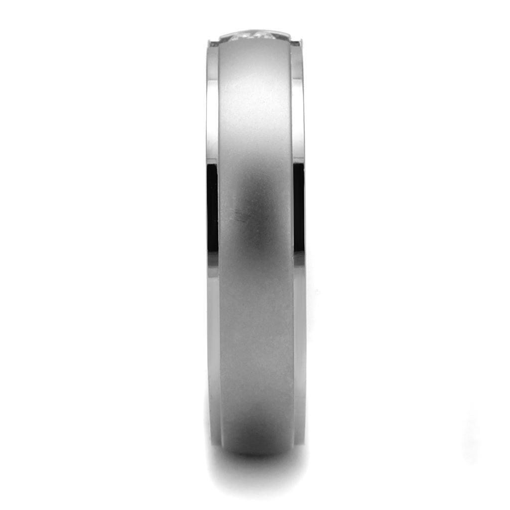 Anillo Color Plata Para Hombres de Acero Inoxidable Diamante Sostenido - Jewelry Store by Erik Rayo