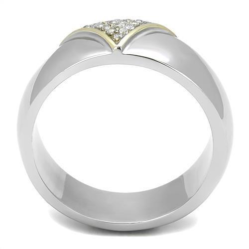 Anillo Color Plata Para Hombres de Acero Inoxidable Diamante Tono de Oro - Jewelry Store by Erik Rayo