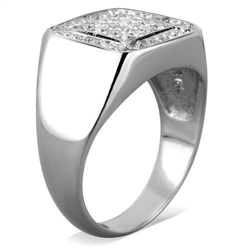 Anillo Color Plata Para Hombres de Acero Inoxidable Diamantes Corte Princesa y Redondo - Jewelry Store by Erik Rayo