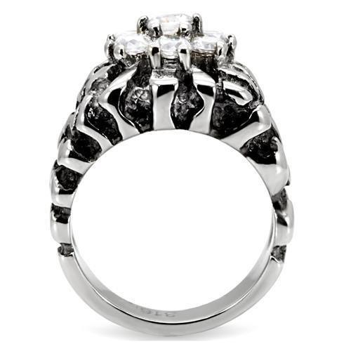 Anillo Color Plata Para Hombres de Acero Inoxidable Diamantes en Pepita - Jewelry Store by Erik Rayo