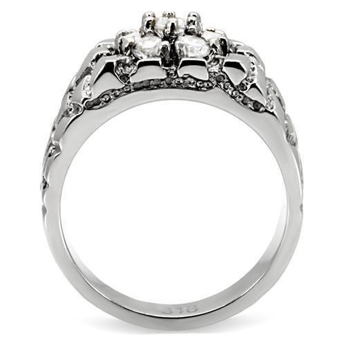Anillo Color Plata Para Hombres de Acero Inoxidable Diamantes en Pepita - Jewelry Store by Erik Rayo