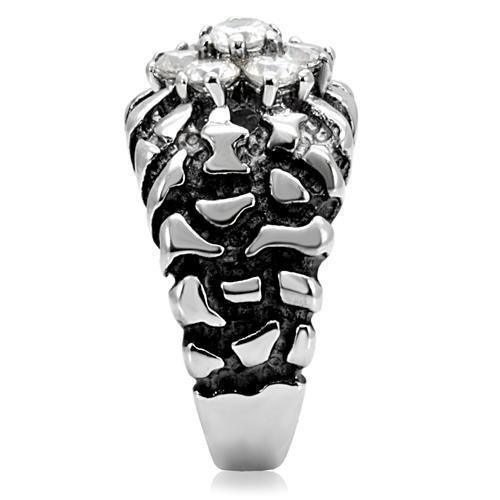 Anillo Color Plata Para Hombres de Acero Inoxidable Diamantes en Pepita - Jewelry Store by Erik Rayo