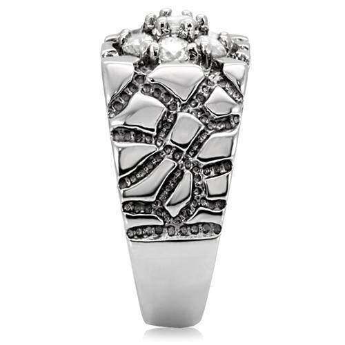 Anillo Color Plata Para Hombres de Acero Inoxidable Diamantes en Pepita - Jewelry Store by Erik Rayo