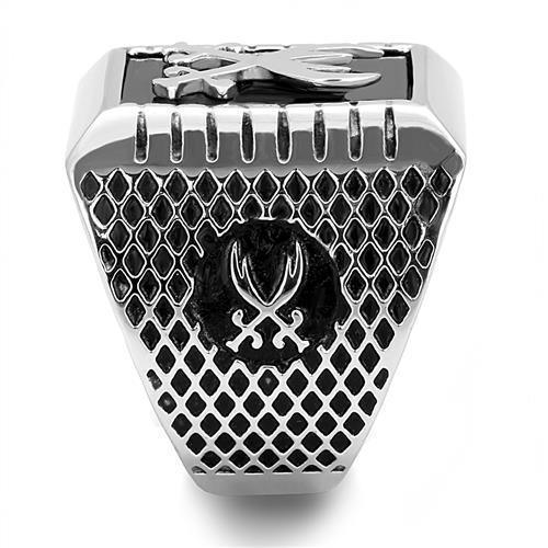 Anillo Color Plata Para Hombres de Acero Inoxidable Dos Espadas - Jewelry Store by Erik Rayo