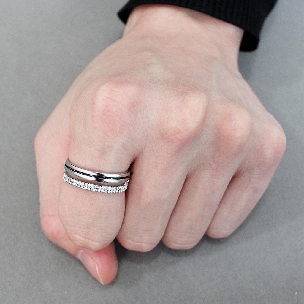 Anillo Color Plata Para Hombres de Acero Inoxidable Dos Patrones - Jewelry Store by Erik Rayo