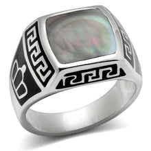 Load image into Gallery viewer, Anillo Color Plata Para Hombres y Ninos de Acero Inoxidable en Concha Gris Multicolor - Jewelry Store by Erik Rayo
