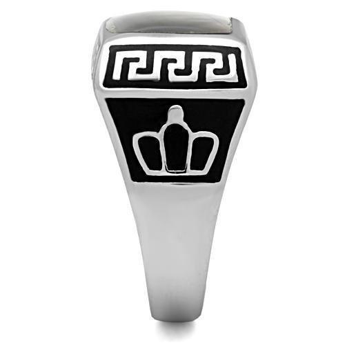 Anillo Color Plata Para Hombres de Acero Inoxidable en Concha Gris Multicolor - Jewelry Store by Erik Rayo