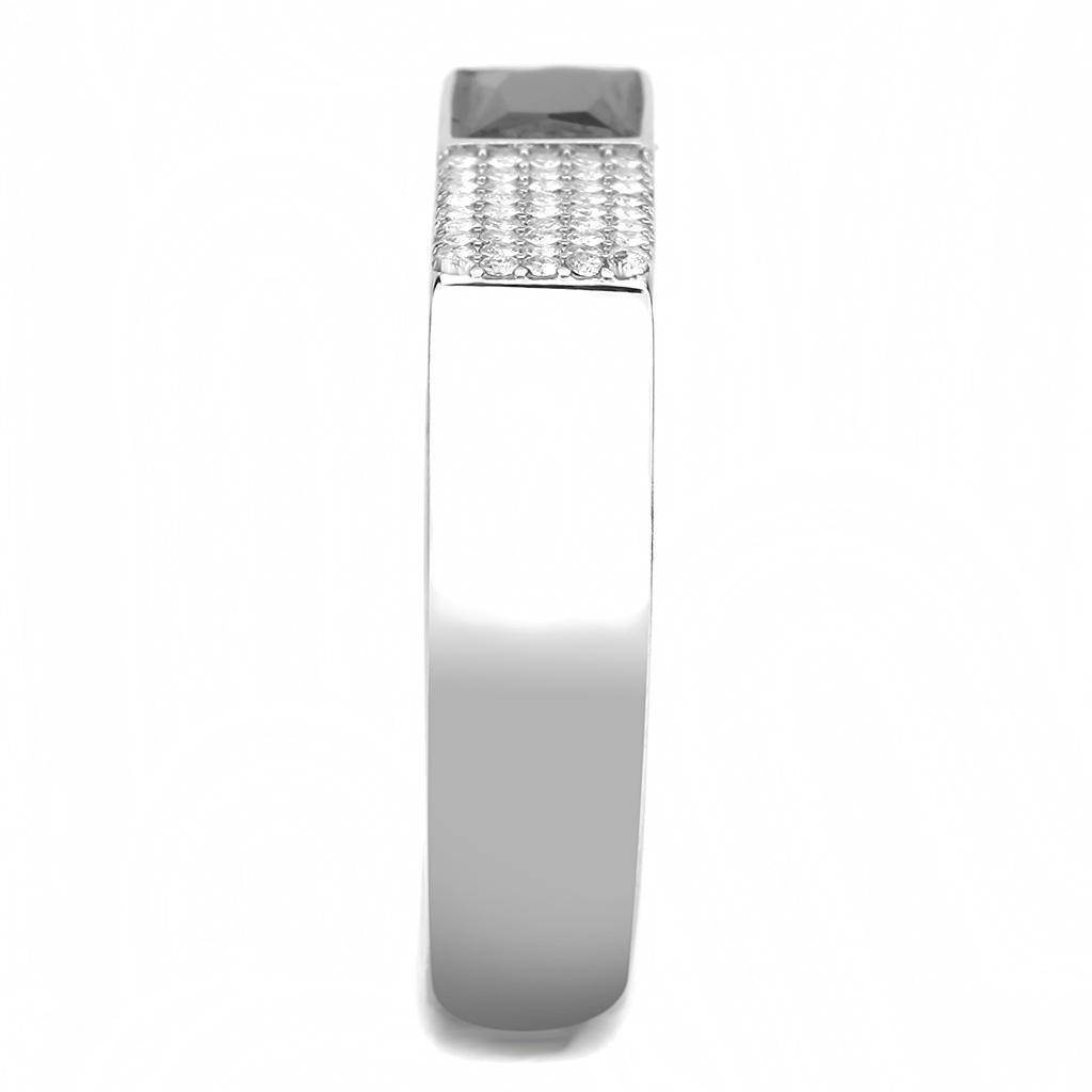 Anillo Color Plata Para Hombres de Acero Inoxidable en Diamante Negro - Jewelry Store by Erik Rayo