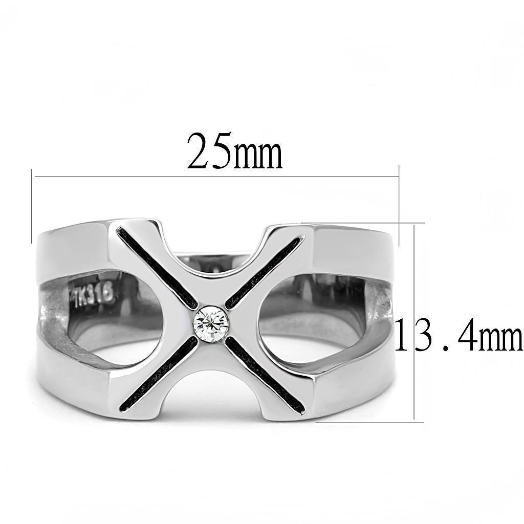 Anillo Color Plata Para Hombres de Acero Inoxidable en Equis - Jewelry Store by Erik Rayo
