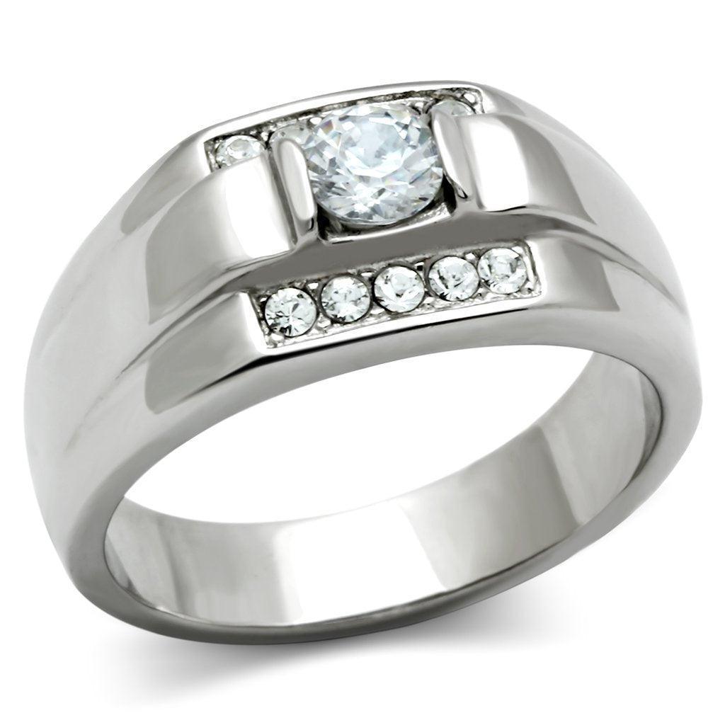 Anillo Color Plata Para Hombres de Acero Inoxidable en Nivel - Jewelry Store by Erik Rayo