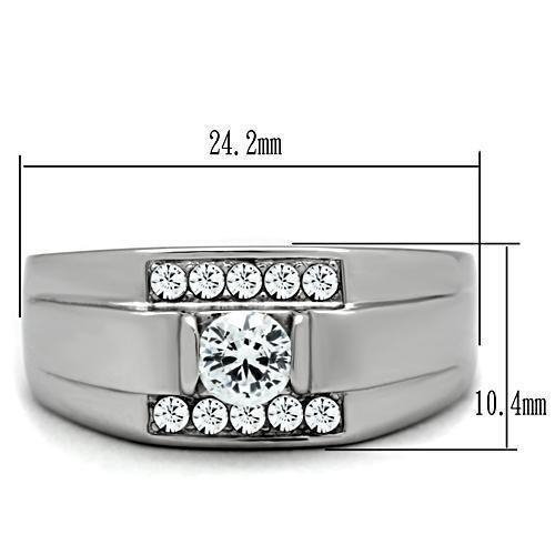 Anillo Color Plata Para Hombres de Acero Inoxidable en Nivel - Jewelry Store by Erik Rayo