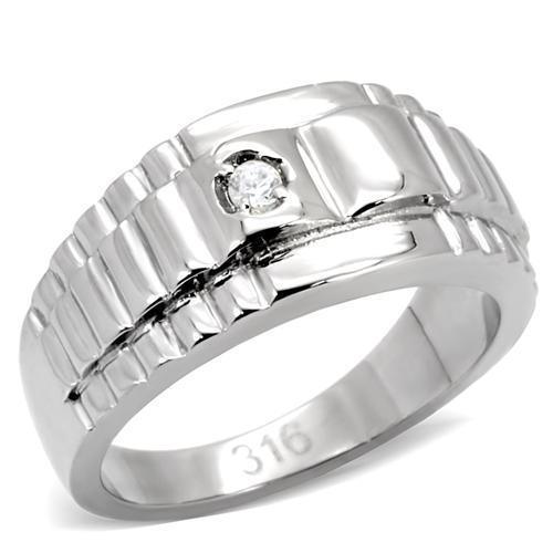 Anillo Color Plata Para Hombres de Acero Inoxidable Escalones Simple - Jewelry Store by Erik Rayo