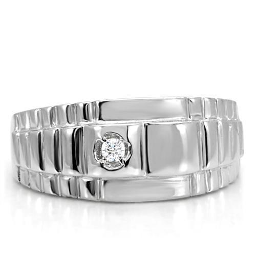 Anillo Color Plata Para Hombres de Acero Inoxidable Escalones Simple - Jewelry Store by Erik Rayo