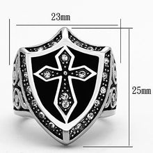 Load image into Gallery viewer, Anillo Color Plata Para Hombres y Ninos de Acero Inoxidable Escudo de Cruz - Jewelry Store by Erik Rayo
