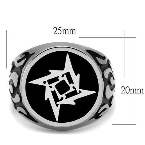 Anillo Color Plata Para Hombres de Acero Inoxidable Estrella Ninja - Jewelry Store by Erik Rayo
