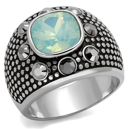 Anillo Color Plata Para Hombres de Acero Inoxidable Fireopal - Jewelry Store by Erik Rayo