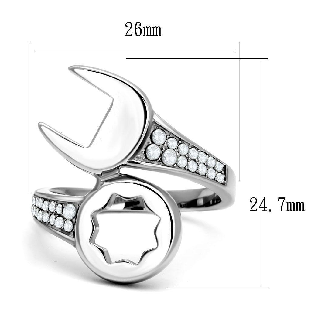 Anillo Color Plata Para Hombres de Acero Inoxidable Herradura con Diamantes - Jewelry Store by Erik Rayo
