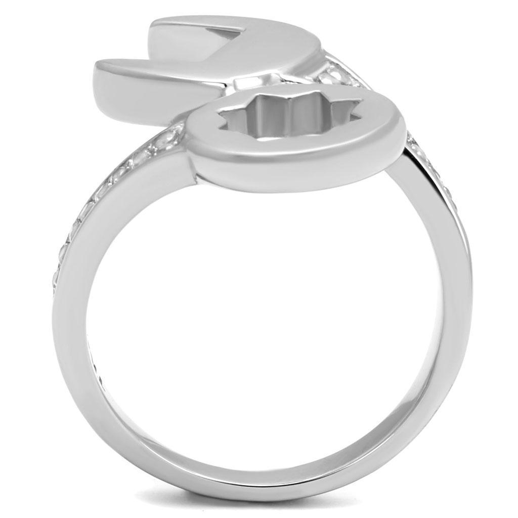 Anillo Color Plata Para Hombres de Acero Inoxidable Herradura con Diamantes - Jewelry Store by Erik Rayo