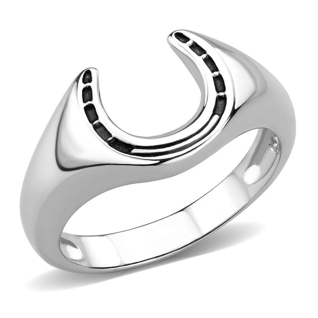 Anillo Color Plata Para Hombres de Acero Inoxidable Herradura Delgada - Jewelry Store by Erik Rayo